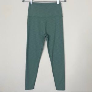 Beyond Yoga Heather Ribbed High Waisted Midi Legging Mermaid Green